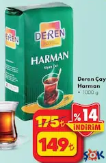 DEREN HARMAN SİYAH ÇAY 1 KG fiyat ve kampanya bilgisi